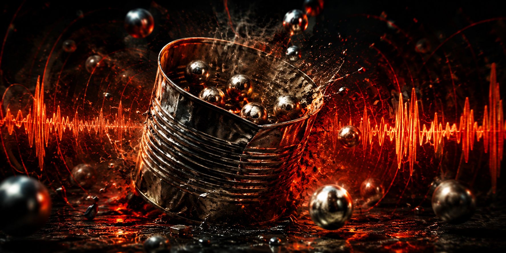 Range Rover Evoque timing chain failure sound visualisation with marbles in a tin can concept