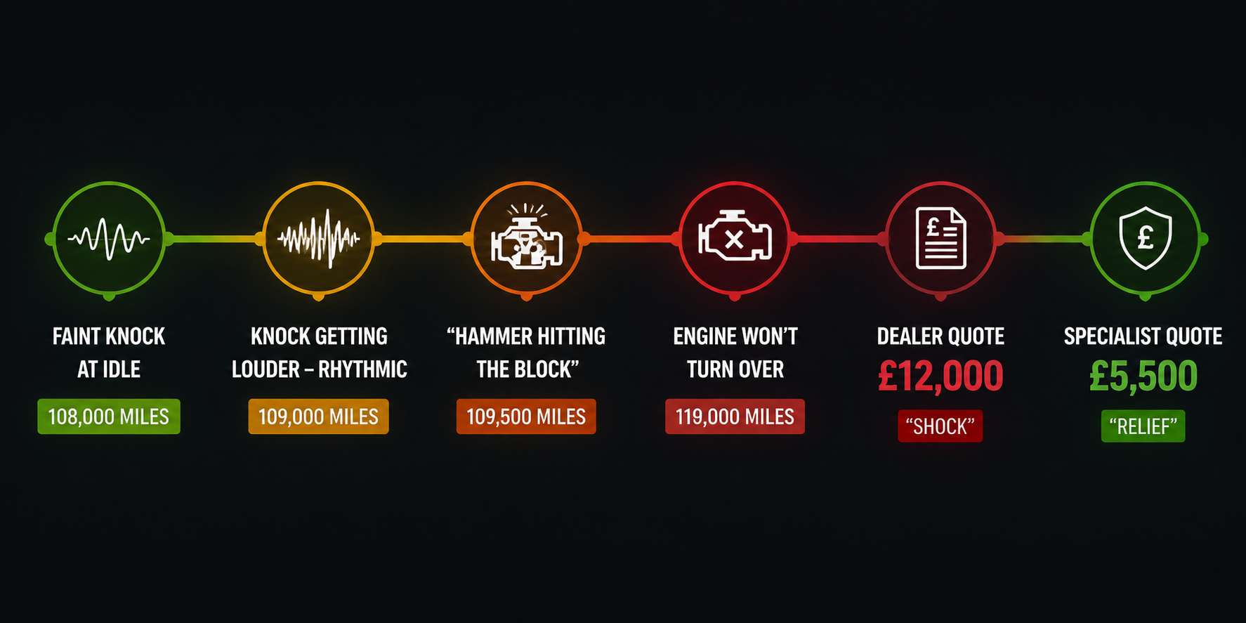VW Amarok CFCA timeline from knocking to seized engine and dealer vs specialist quotes