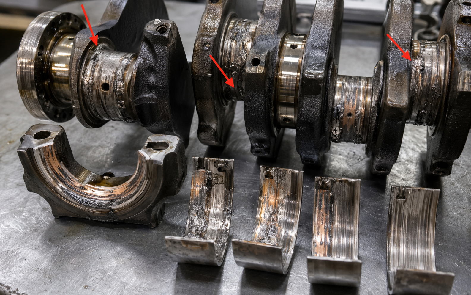 Ford 3.2 Duratorq crankshaft bearings seized and welded to journals from oil pump failure