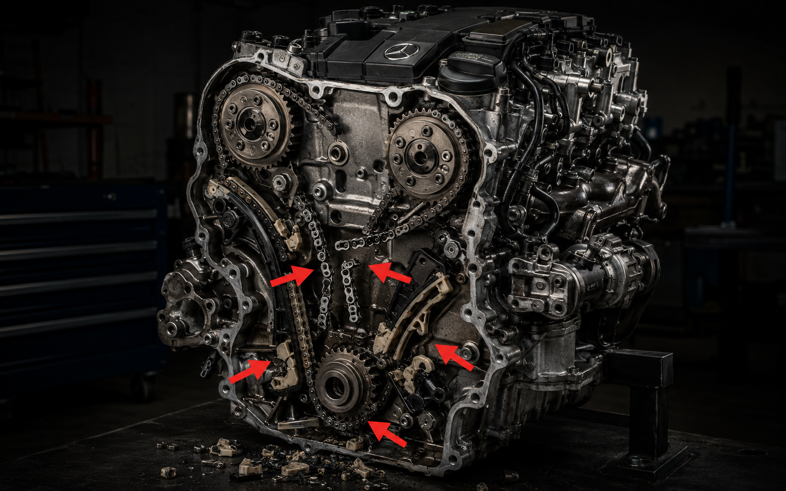 Mercedes OM651 injector with missing snapped tip that destroyed cylinder 3