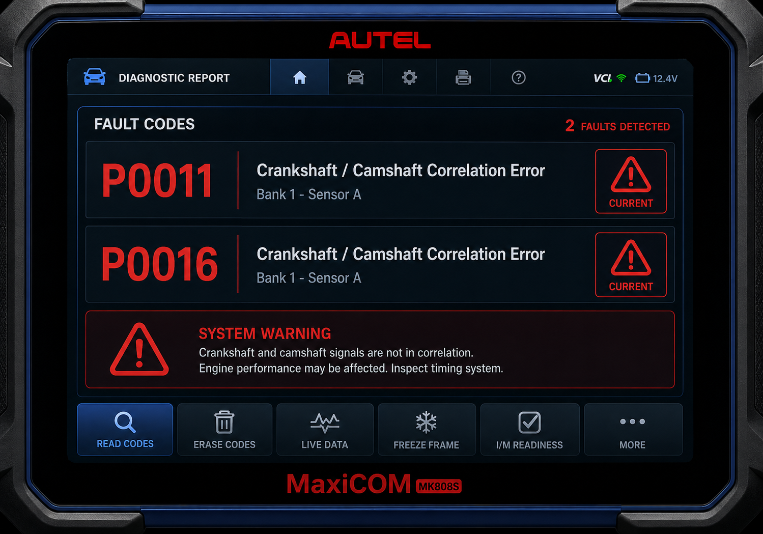Jaguar Ingenium diagnostic codes P0011 and P0016 - crankshaft and camshaft correlation errors