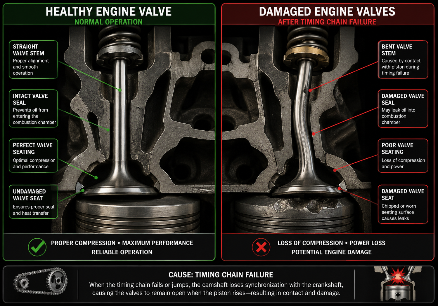 Mercedes OM651 piston crown destroyed by injector tip impact marks