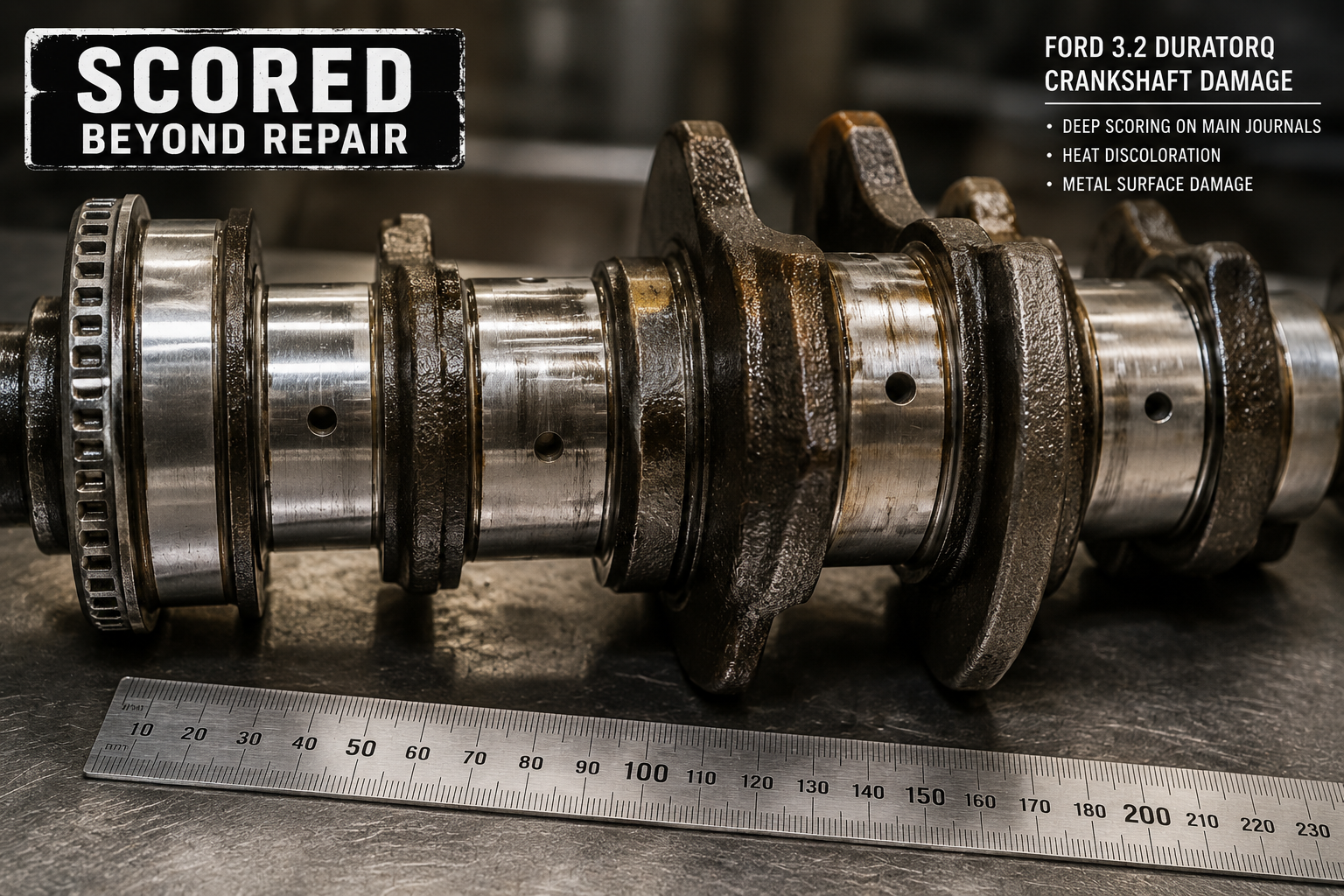 Ford 3.2 Duratorq crankshaft scored beyond repair from oil pump failure